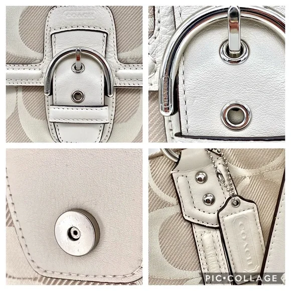 EUC Coach Campbell Signature Izzy Ivory Shoulder Bag - Picture 10 of 15